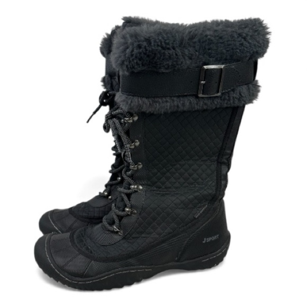 J Sport by Jambu Black Winter Boots with Faux Fur Trim 9